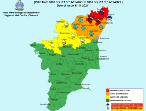 Weather Forecast For Tamilnadu And Puducherry For 11th Nov 2021