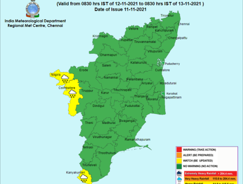 Weather Forecast For Tamilnadu And Puducherry For 12th Nov 2021