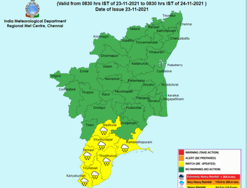 Weather Forecast For Tamilnadu and Puducherry for 24th Nov