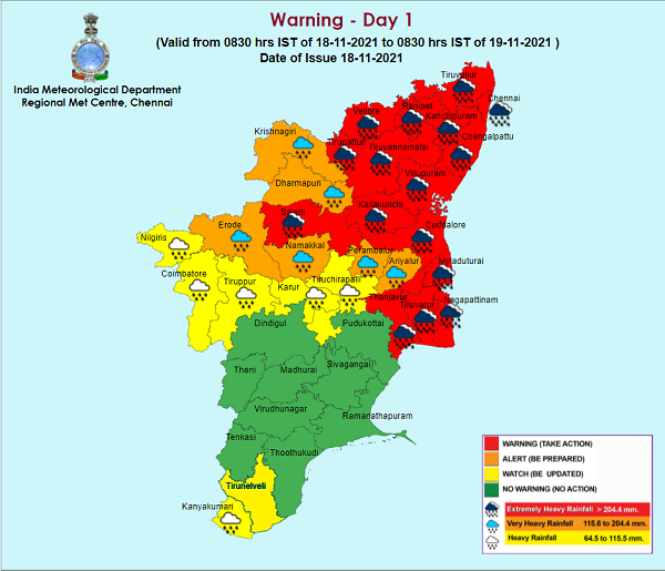 rainfall warning nov 18