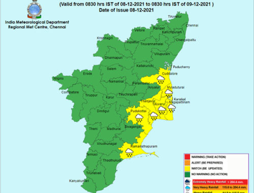 Weather Forecast For Tamilnadu and Puducherry for 9th Dec